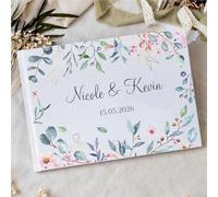 MZPOZB Libro de firmas Boda Blanco Personalizado, Sr. y Sra., decoración, Mensaje, álbum Fotos, Regalos(Color-07)