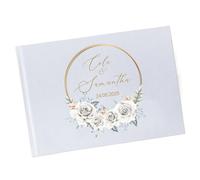 MZPOZB Libro de firmas Boda Blanco Personalizado, Sr. y Sra., decoración, Mensaje, álbum Fotos, Regalos(Color-19)