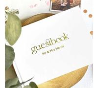 MZPOZB Libro de firmas Boda Personalizado, Blanco, Sencillo y Elegante, for recepción, for Firmar en Tapa Dura, for Parejas(Color-03,Rose Gold Text)