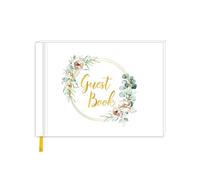 MZPOZB Libro de firmas de Boda Personalizado con diseño Floral, páginas Interiores, Recuerdo, recepciones, Registro, Tarjeta de Mesa(Color-04)