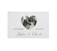 MZPOZB Libro de visitas Personalizado for Regalo Boda, álbum Fotos con Mensaje Noble Blanco, Sencillo y Elegante, Recuerdo Firma(Color-01,Vertical Version)