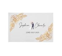 MZPOZB Libro de visitas Personalizado for Regalo Boda, álbum Fotos con Mensaje Noble Blanco, Sencillo y Elegante, Recuerdo Firma(Color-04,Vertical Version)