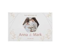 MZPOZB Libro de visitas Personalizado for Regalo Boda, álbum Fotos con Mensaje Noble Blanco, Sencillo y Elegante, Recuerdo Firma(Color-06,Vertical Version)