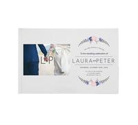 MZPOZB Libro de visitas Personalizado for Regalo Boda, álbum Fotos con Mensaje Noble Blanco, Sencillo y Elegante, Recuerdo Firma(Color-05,Horizontal Version)