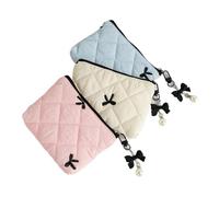 MZPOZB Neceser de Moda con Lazo Acolchado y Colgante de Lazo, Bonito Neceser for Maquillaje, Estuche Tipo Cartera for pintalabios.(Mix)
