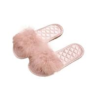 MZPOZB Pantuflas Planas de Pelo con una Sola Correa