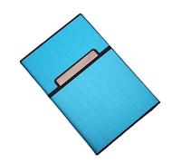 MZPOZB Tarjetero Caja de Metal aleación Aluminio for Hombre, Tarjetero Negocios, botón magnético, contenedor Almacenamiento Nombre, Bolsillo(Blue)