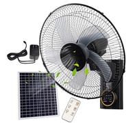 MZQMK Ventilador Portátil De Carga Solar, Ventilador De Pared con 3 Velocidades, con Mando A Distancia Temporizador Y 3 Velocidades Potente con 5 Aspas Y Hélice