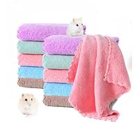 MZQSIY 10 piezas de cama de felpa de animales pequeños, manta de conejillo de indias de 11.8x11.8 pulgadas, forros de jaula de forro polar para hámster, erizo, hámster