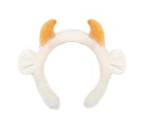 MZRAN 1/2 piezas de disfraz de yaks de animales con orejas de yaks, diadema y cola, accesorios para Halloween, disfraces, fiestas, regalos, disfraz de yak de animal