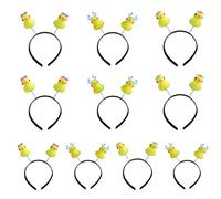 MZRAN 10 diademas de orejas de animales estampadas para el pelo de pato amarillo para adultos para mujeres y niños, estilos cotidianos