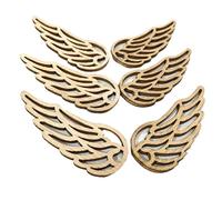 MZRAN 10 piezas de madera sin terminar para manualidades, recortes de madera en forma de ala para pintura, grabado, adornos colgantes, decoración de boda, adornos de Navidad