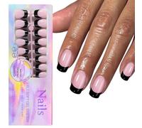 MZRAN 150 uñas postizas cortas con punta francesa de ataúd, acrílicas, accesorios de arte, uñas postizas en 15 tamaños para mujer