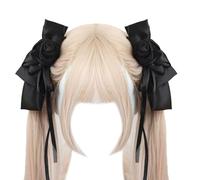 MZRAN 2 pinzas para el pelo para niñas calientes, cinta de rosa y lazo, pasadores para el pelo para coleta de caballo para adolescentes y niñas