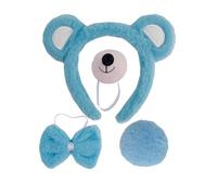 MZRAN 4/5/6 piezas de disfraces de oso, cosplay, orejas de oso, diademas, cola, corbatín, nariz, tutú, guante, accesorios de disfraz de animales