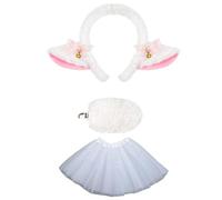 MZRAN Accesorios de disfraz de animal de oveja, diadema de oveja, falda de cola, disfraz de cordero para mujeres y niñas, Halloween, cosplay, uso diario