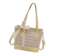MZRAN Bolso bandolera para mujer, bolso de hombro simple, bolso de paja de gran capacidad, mensajeros para el día a día, encantador bolso cruzado para mujer, cubo de paja, simple hombro, playa