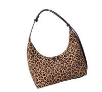 MZRAN Bolso de hombro de ante retro con correa ajustable, multiusos, para viajes, axilas, para mujeres y niñas, Patrón de leopardo marrón, One Size