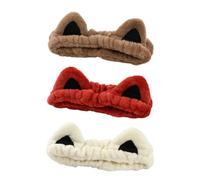 MZRAN Bonita diadema de orejas de gatito, diadema peluda para mujeres y niñas, para lavar la cara y maquillarse, soporte para el pelo