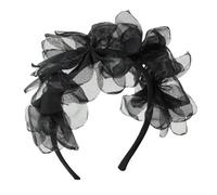 MZRAN Bonita diadema de tul grande con flores para decoración de fiestas, festivales de música, accesorios de cabina de fotos para fotografía de niñas
