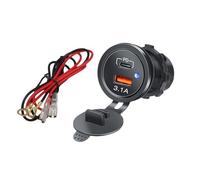MZRAN Cargador rápido de 12 V-24 V para coche, universal, doble puerto USB, protección contra sobrecorriente, toma de corriente, enchufe USB