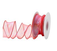 MZRAN Cinta de organza transparente de 40 mm x 9 metros, decoración para manualidades, ramos de boda, lazos, coronas, cinta de organza