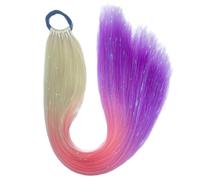 MZRAN Cola de caballo con 9 hebras trenzas coloridas de fibras de alta temperatura para los entusiastas de la moda