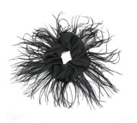 MZRAN Coleteros para el pelo de plumas de avestruz, cinta elástica para el pelo, accesorios para mujeres y niñas