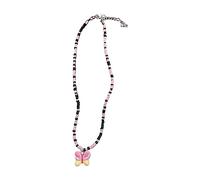 MZRAN Collar con colgante de estrella de mariposa y corazón hecho a mano con cuentas, gargantilla para el cuello, elegante cadena de clavícula