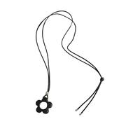 MZRAN Collar con colgante, estilo retro inspirador, materiales de resina, diseño de flores, con diseños huecos para mujer, busca estilos modernos y elegantes, Length: about 100cm, Resina