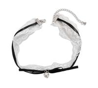 MZRAN Collar con lazo, collar con colgante de lazo de encaje, accesorio de joyería de moda para mujeres y señoras, materiales de cristal de encaje resistentes, Chain length about 43CM, Encaje, cinta y