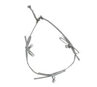MZRAN Collar con lazo, gargantilla vintage con lazo para mujeres y niñas, cadena de clavícula de temperamento dulce, joyería estética, regalos de uso diario, As shown as picture, Cuero