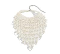 MZRAN Collar de perlas, estilo barroco de moda, borlas de malla, collar de perlas para mujer, diseños elegantes y vintage para ocasiones formales, Plástico