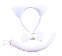 MZRAN Conjunto de disfraz de escenario de felpa con orejas de anime, diadema, cola, pajarita para niños, cosplay, bailes de máscaras, suministros de fiesta