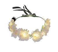 MZRAN Coronas de flores brillantes, diadema con luces LED, coronas florales iluminadas, diadema para mujer, coronas florales LED luminosas