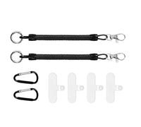 MZRAN Correa elástica para teléfono con parches, mosquetón para exteriores, esquí, ciclismo, retráctil, antipérdida, correa de seguridad con cordón de resorte