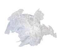 MZRAN Delicado velo para novia, tocado con perlas, flores, despedida de soltera, joyería para el cabello, accesorios para el pelo