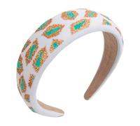 MZRAN Diadema ancha de espuma para mujeres y niñas, diseño simple, diadema estampada de calavera alta para uso diario