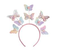 MZRAN Diadema colorida con purpurina en polvo para mujer, diadema de mariposa, diadema de primavera, accesorios para el cabello para fiestas