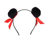 MZRAN Diadema con pompones de anime Necha, moño peludo con lazo, diadema para cosplay, evento, peinado, para disfraces de personajes
