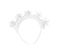 MZRAN Diadema de copo de nieve blanco con diamantes de imitación brillantes para mujeres y niñas, para celebraciones de Navidad e invierno