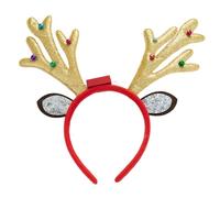 MZRAN Diadema de cuerno de reno de Navidad con luces, aro para el pelo, tocado novedoso para fiesta