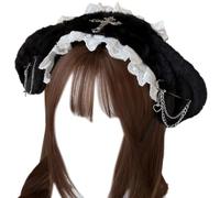 MZRAN Diadema de encaje de poliéster suave, cómoda diadema de moda para convenciones de anime y atuendos casuales