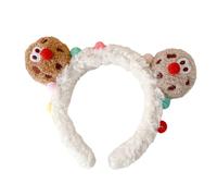 MZRAN Diadema de felpa 3D con diseño de galleta para mujeres y niñas, accesorios para el cabello peludo, diadema de maquillaje