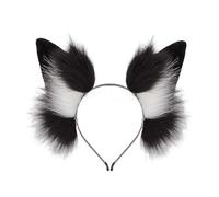 MZRAN Diadema de orejas de lobo de zorro, cola de piel sintética, Halloween, cosplay, fiesta, disfraces, accesorios Gumiho para mujeres y hombres, regalos de zorros