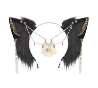 MZRAN Diadema de orejas de zorro, cola de lobo peluda, diadema de cola de Halloween, cosplay, fiesta, disfraz de lobo, accesorios para niños y adultos, gatos, zorros