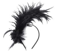 MZRAN Diadema de plumas vintage de los años 20 para disfraces de Halloween, fiestas temáticas, actuaciones escénicas, diadema suave y ajustable, diadema de plumas para fiesta