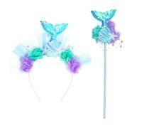 MZRAN Diadema de sirenas, juego de palitos mágicos, adornos decorativos, suministros de manualidades para bodas, cumpleaños, Año Nuevo, decoración de fiestas