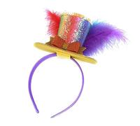 MZRAN Diadema de sombrero arcoíris para mujeres y hombres, tamaño de fiesta, diadema con lentejuelas, accesorio de disfraz para festivales y fiestas temáticas