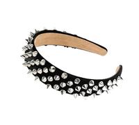MZRAN Diadema de spa con diseño de remaches, diadema de maquillaje facial para mujer, diadema suave para baño, ducha, lavado de cara